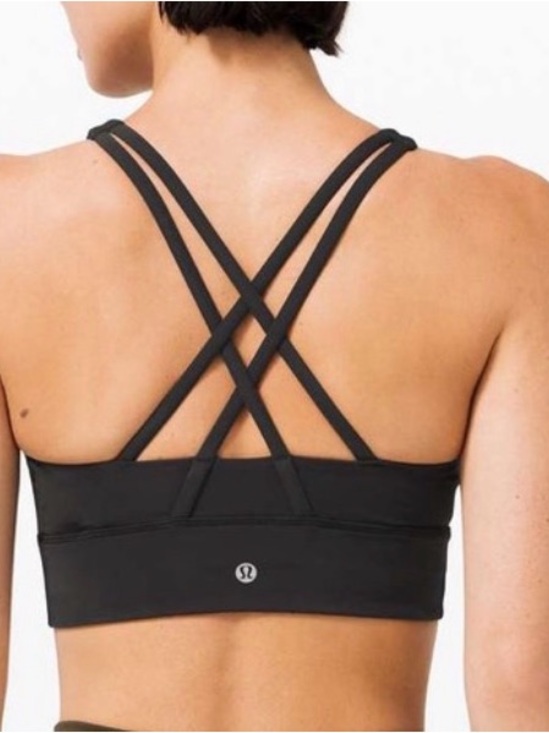 lululemon athletica Other - lululemon Energy LongLine athletica Black Strappy Sports Bra Sz 8